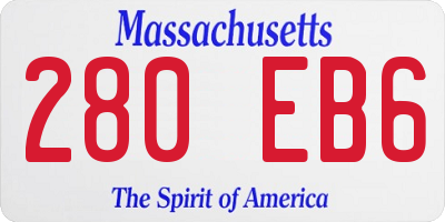 MA license plate 280EB6