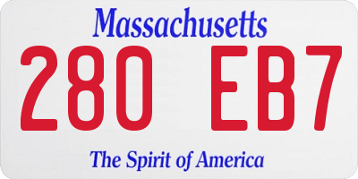 MA license plate 280EB7