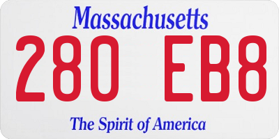 MA license plate 280EB8