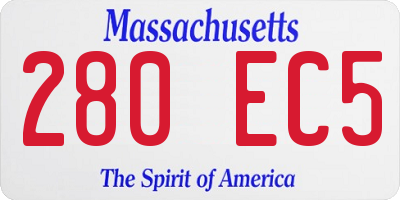 MA license plate 280EC5