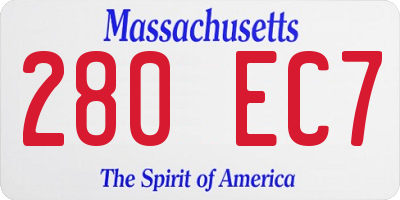 MA license plate 280EC7