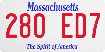 MA license plate 280ED7