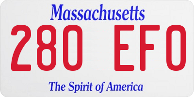 MA license plate 280EF0