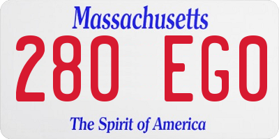 MA license plate 280EG0