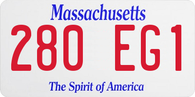 MA license plate 280EG1