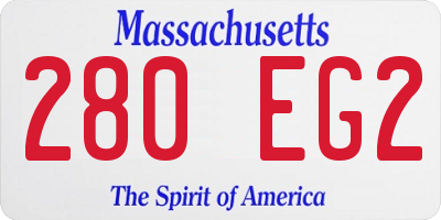 MA license plate 280EG2