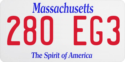 MA license plate 280EG3