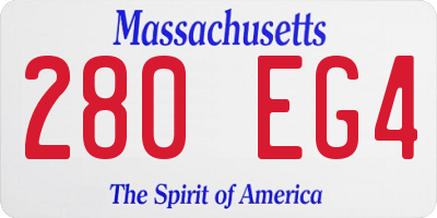 MA license plate 280EG4