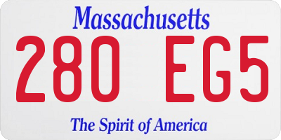 MA license plate 280EG5