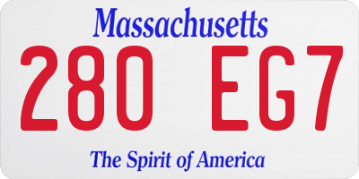 MA license plate 280EG7