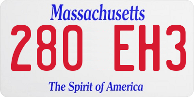 MA license plate 280EH3