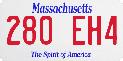 MA license plate 280EH4