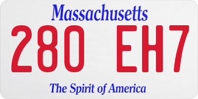 MA license plate 280EH7