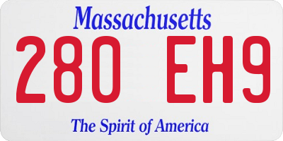 MA license plate 280EH9