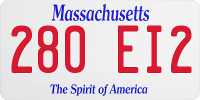 MA license plate 280EI2