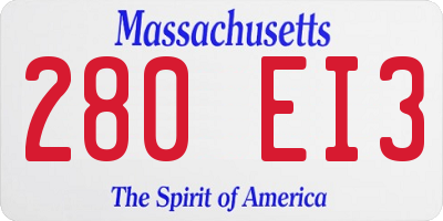 MA license plate 280EI3