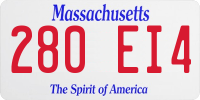 MA license plate 280EI4