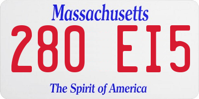 MA license plate 280EI5