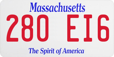 MA license plate 280EI6
