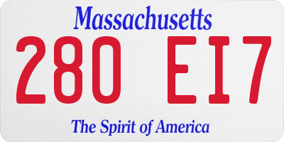 MA license plate 280EI7