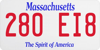 MA license plate 280EI8