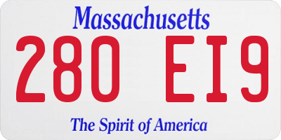 MA license plate 280EI9
