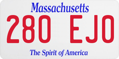 MA license plate 280EJ0