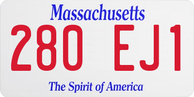 MA license plate 280EJ1