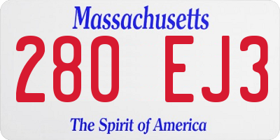 MA license plate 280EJ3