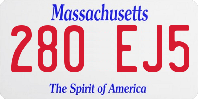 MA license plate 280EJ5