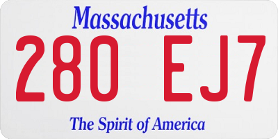 MA license plate 280EJ7