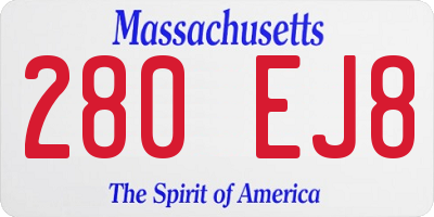 MA license plate 280EJ8