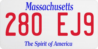 MA license plate 280EJ9