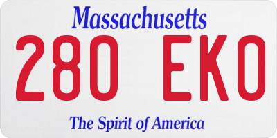 MA license plate 280EK0