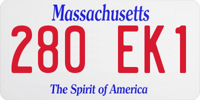 MA license plate 280EK1