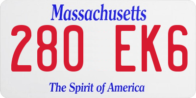 MA license plate 280EK6