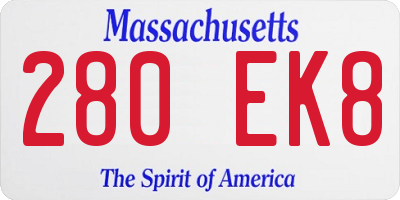 MA license plate 280EK8