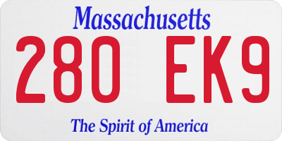 MA license plate 280EK9
