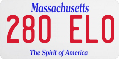 MA license plate 280EL0