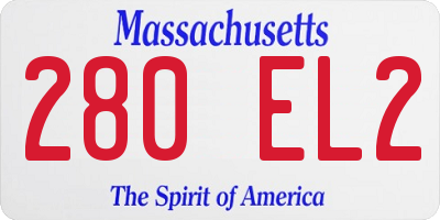 MA license plate 280EL2