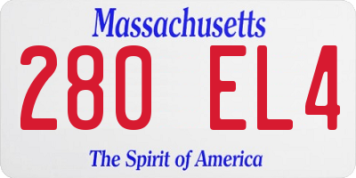 MA license plate 280EL4