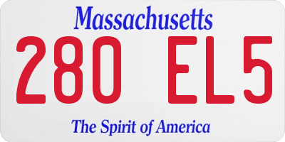 MA license plate 280EL5
