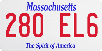 MA license plate 280EL6