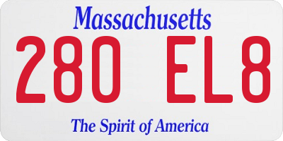 MA license plate 280EL8