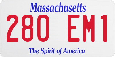 MA license plate 280EM1