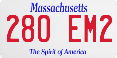 MA license plate 280EM2