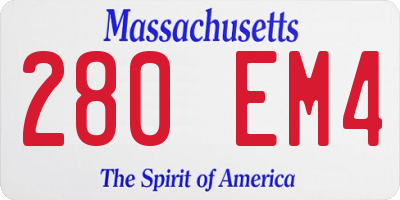 MA license plate 280EM4