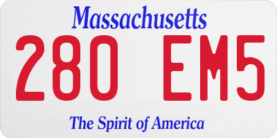 MA license plate 280EM5