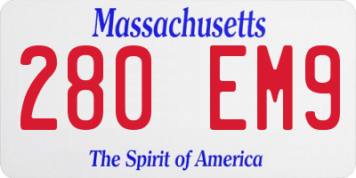 MA license plate 280EM9