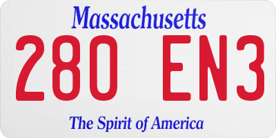 MA license plate 280EN3